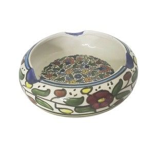 Clay Pottery Floral Design Ashtray or Jewelry dish